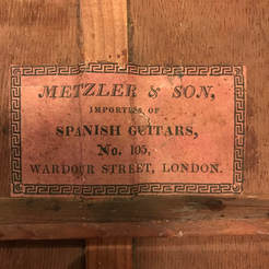 1826 Metzler Parlour Guitar Label